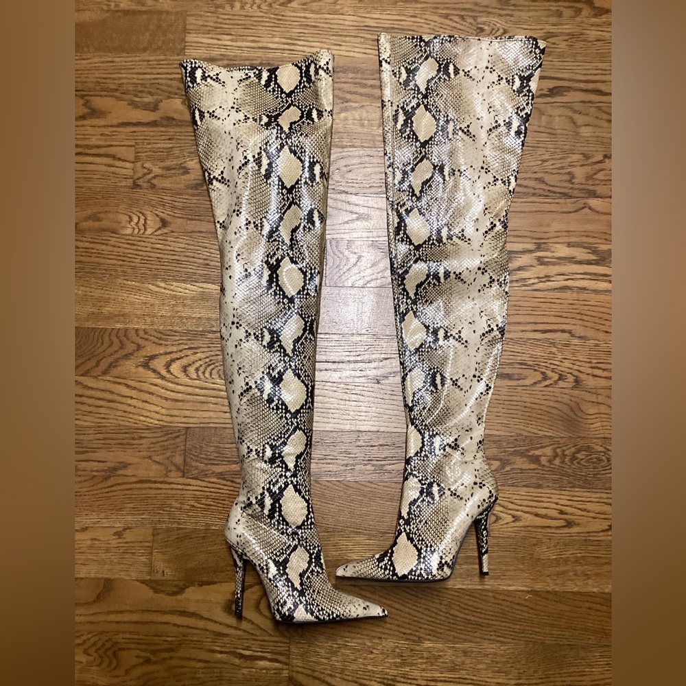Jeffrey Campbell Snakeskin thigh high Boots